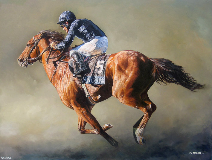 George Washington Original Horse Racing Painting by Sean McMahon